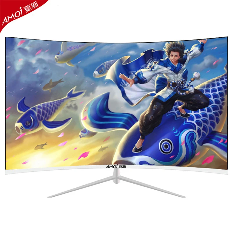 

Amoi 32 inches 1MS LCD Curved Screen Monitor PC 144HZ HD Monitor Gamer Display HDMI /VAG Interface for Desktop Computer