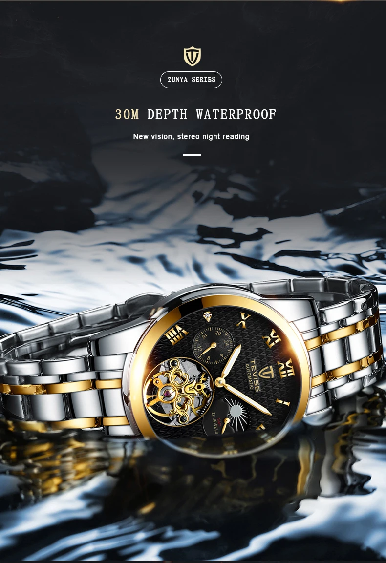 Moon Phase Tourbillon Мужские часы люксовый бренд Мужские Военные Спортивные часы из нержавеющей стали автоматические механические часы erkek saat