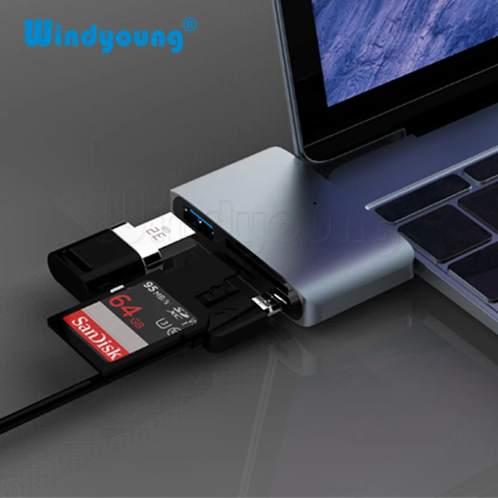 USB Type C концентратор OTG Sim CF SD TF Card Reader адаптер конвертер для MacBook Air Samsung Galaxy Note 8 S8