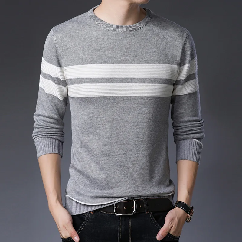 Серый New Fashion Spring Autumn men Wool Pullovers Men Sweaters Pullover men colorful sweater O-Neck - Цвет: Серый