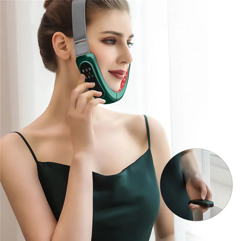 Warm Cold Face Slimming Belt Led Photon Double Chin Reducer Electric Face Slimmer Shaper Band