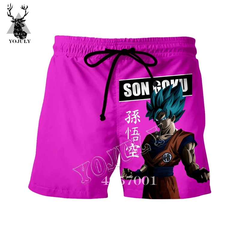 YOJULY новые летние Для мужчин Dragon Ball Z Сон Гоку 3D аниме принтом Шорты унисекс Повседневное пляжные шорты для серфинга шорты, короткие брюки Прямая DK20 - Цвет: 5