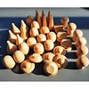 6pcs Handmade Painting Beech Wooden Dolls Loose Parts /DIY Painting Wood Honeycomb Mushrooms Cones Droplets Acorns Creative Toy 1