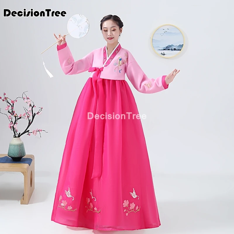 2021 корейское народное платье для женщин одежда hanbok выступлений традиционные