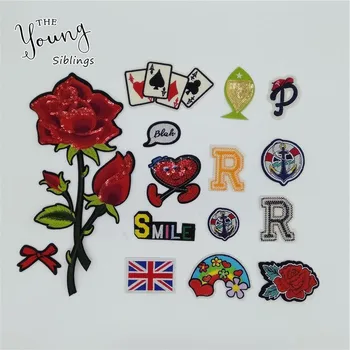 

Fashion Sequins Cartoon Hot melt Adhesive Iron no Patch Applique Embroidery DIY Sewing Badges patch Accessories 2~10pcs for sale