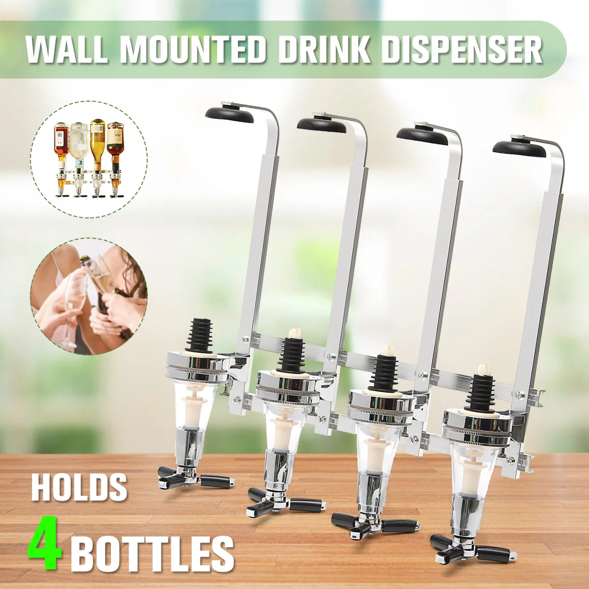Барный напиток с 4 бутылками диспенсер для алкогольных напитков Настенный
