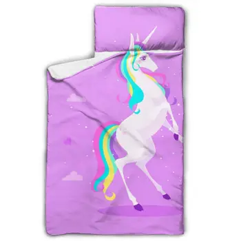 

Cute Unicorn Toddler Nap Mat Children's Sleeping Bag with Removable Pillow for Preschool Daycare and Sleepovers