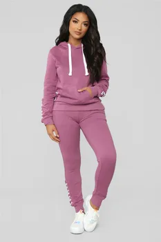 

Spring Autumn Tracksuit Two Piece Set Women Solid Hooded Sweatshirt Top And Pants Suit Female Outfit Chandal Mujer Jogging Femme