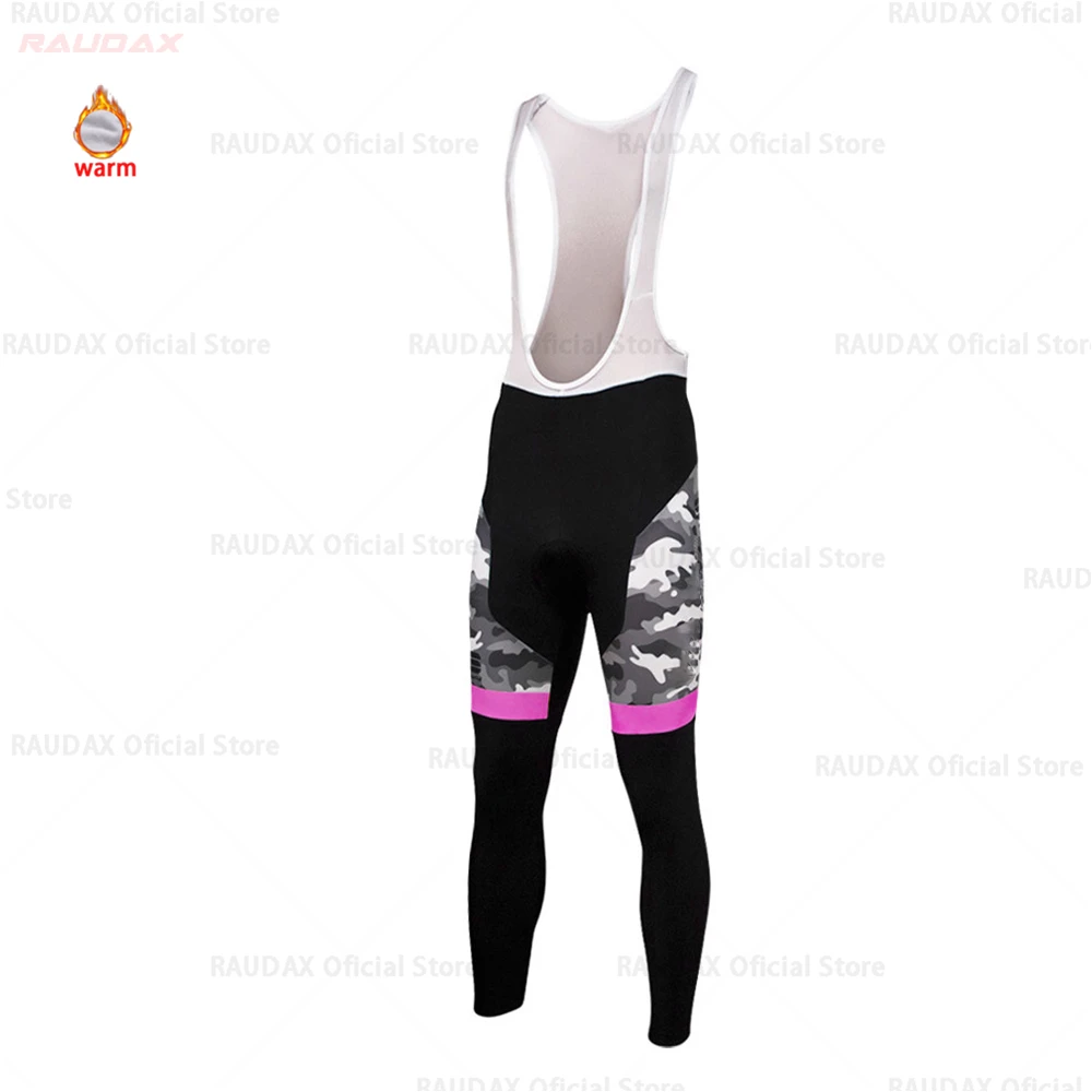 bib pant Зимний термальный флис Велоспорт Джерси наборы дышащий Ropa Ciclismo для женщин с длинным рукавом MTB велосипед одежда Спортивная футболка - Цвет: bib pant