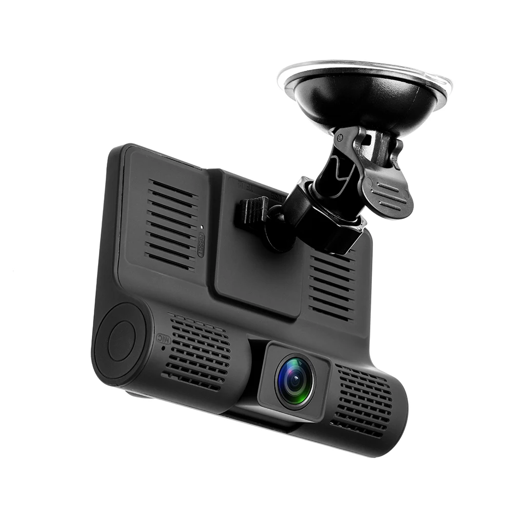 AMPrime 4'' Three Way Car DVR FHD Three Lens Video Recorder Camera 170 Wide Angle Dash Cam G-Sensor And Night vision Camcorder