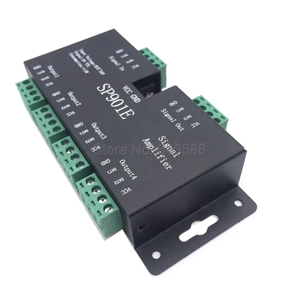 DC5V-24V SP901E SPI ttl светодиодный Усилитель сигнала контрольный Лер 4 группа управления усилитель для WS2811 SK6812 WS2812 пикселей светодиодные ленты