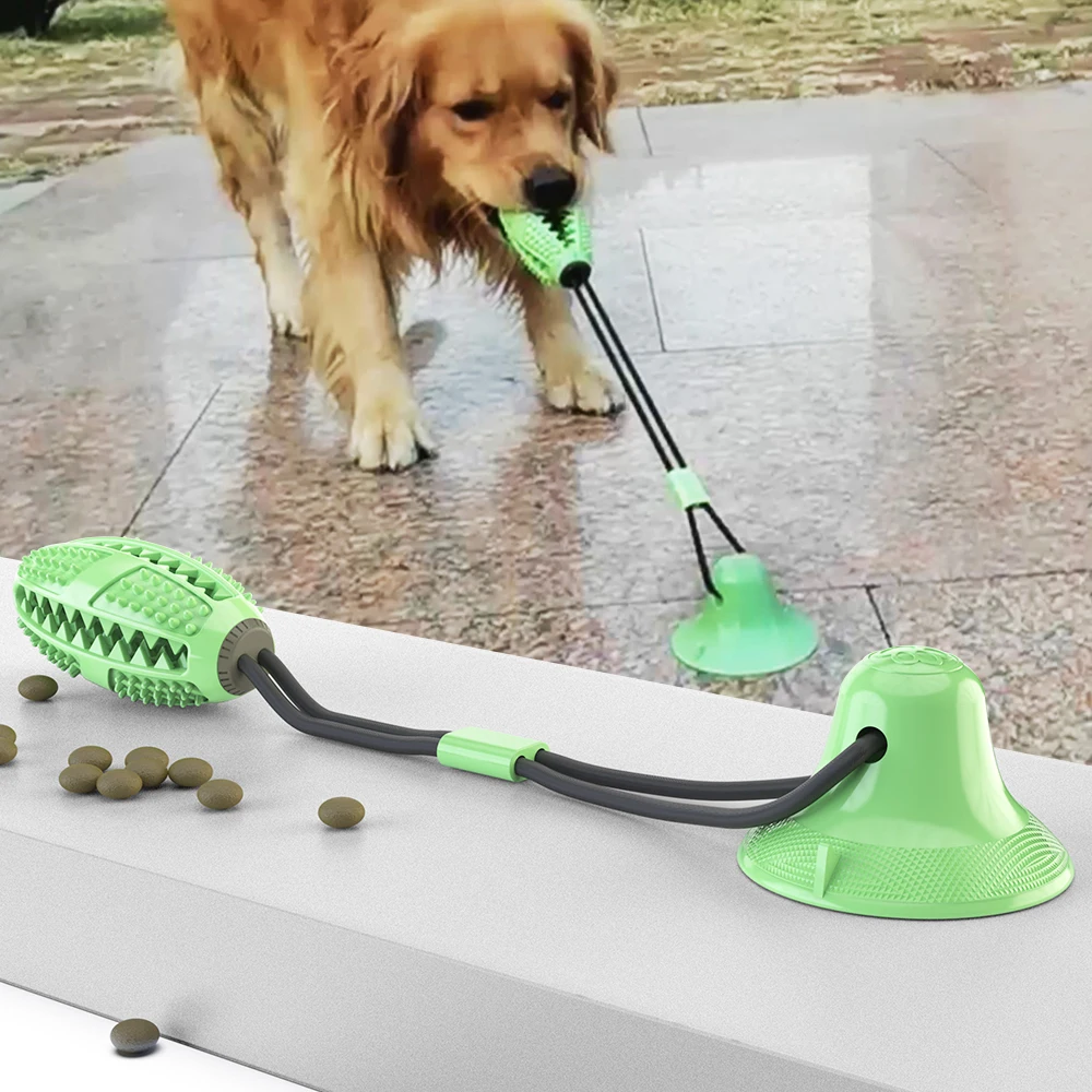

Pet Molar Toy Dog Sucker Toy Cat Puppy Leaking Food Ball Toy Teeth Cleaning Suction Cup Chew Vocal Toy feeder   