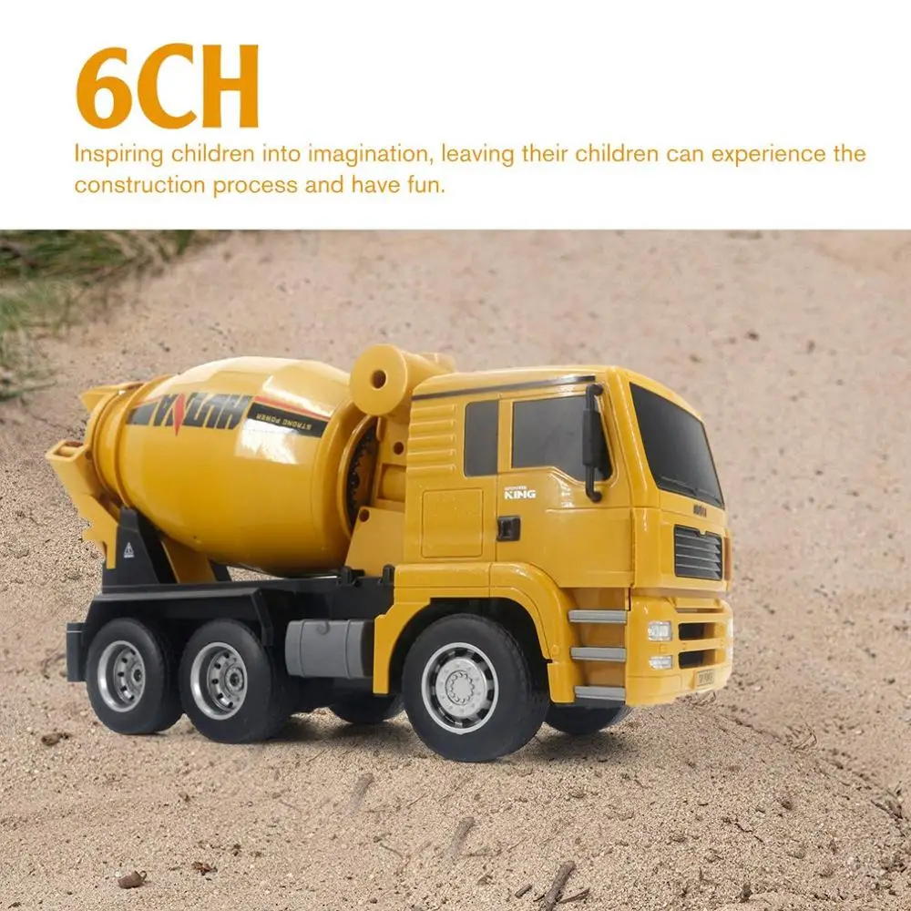 HUINA 1333 1:18 6CH Литой Сплав дистанционного управления смеситель инженерный Игрушечный Грузовик статическая модель колеса гусеницы Дети RC грузовик подарок