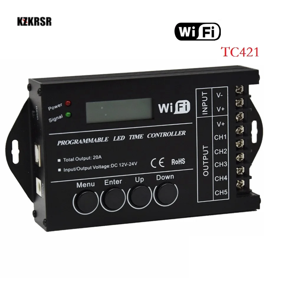 TC421 TC420 WiFi программируемый по времени 5 канальный светодиодный контроллер tc420 для
