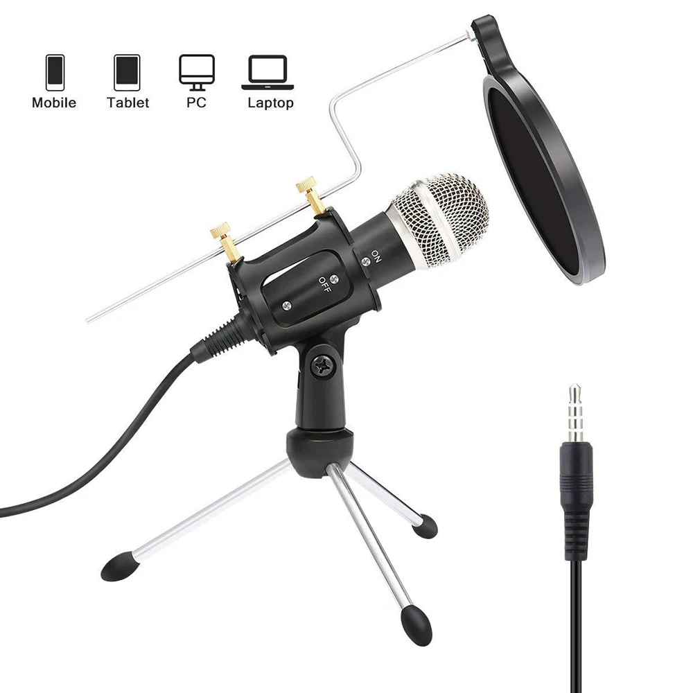 

Condenser Recording Microphone Computer Voice Microphone for Computer Laptop Macbook Video Conference Singing Online Chatting