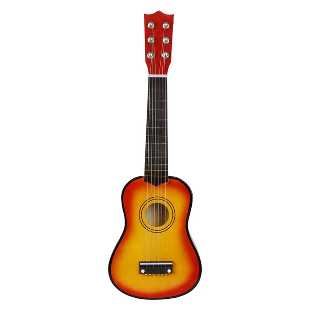 6 Strings Small Bass Acoustic Guitar Musical Instruments with Picks Basswood Ukulele for Children Kids Playing Learning Toy Gift 2