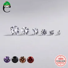 ElfoPlataSi подлинные 925 пробы серебряные Классические Прозрачные кубические циркониевые маленькие серьги-гвоздики для женщин ювелирные изделия из стерлингового серебра ED352