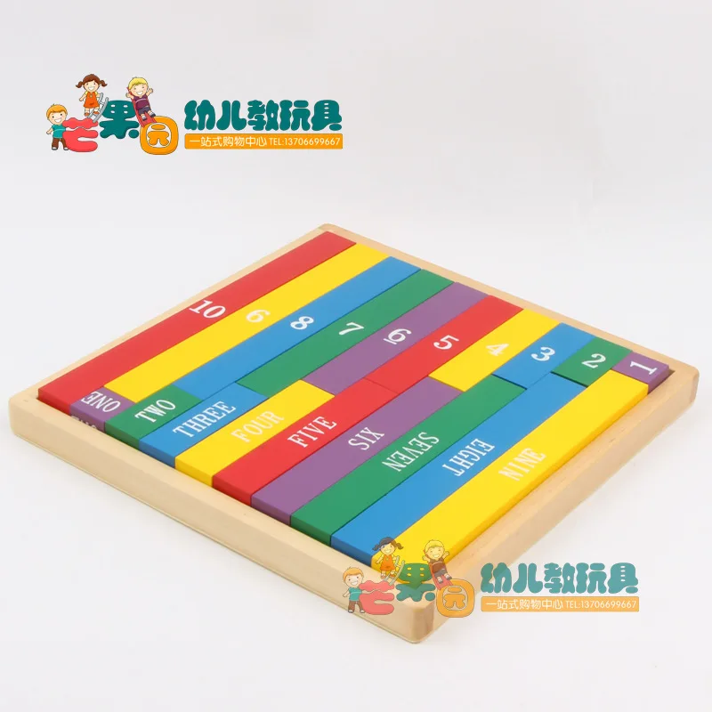 

Montessori Mathematics Teaching Aids Early Learning Kindergarten Parent-Child Wooden Educational Toys Color Decimal Rod