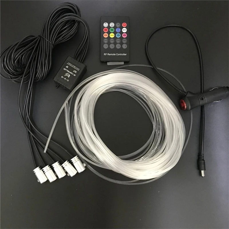 6 м RGB светодиодный светильник для салона автомобиля, цветной Bluetooth телефон, приложение, контроль атмосферы, светильник 12 В, неоновый светильник
