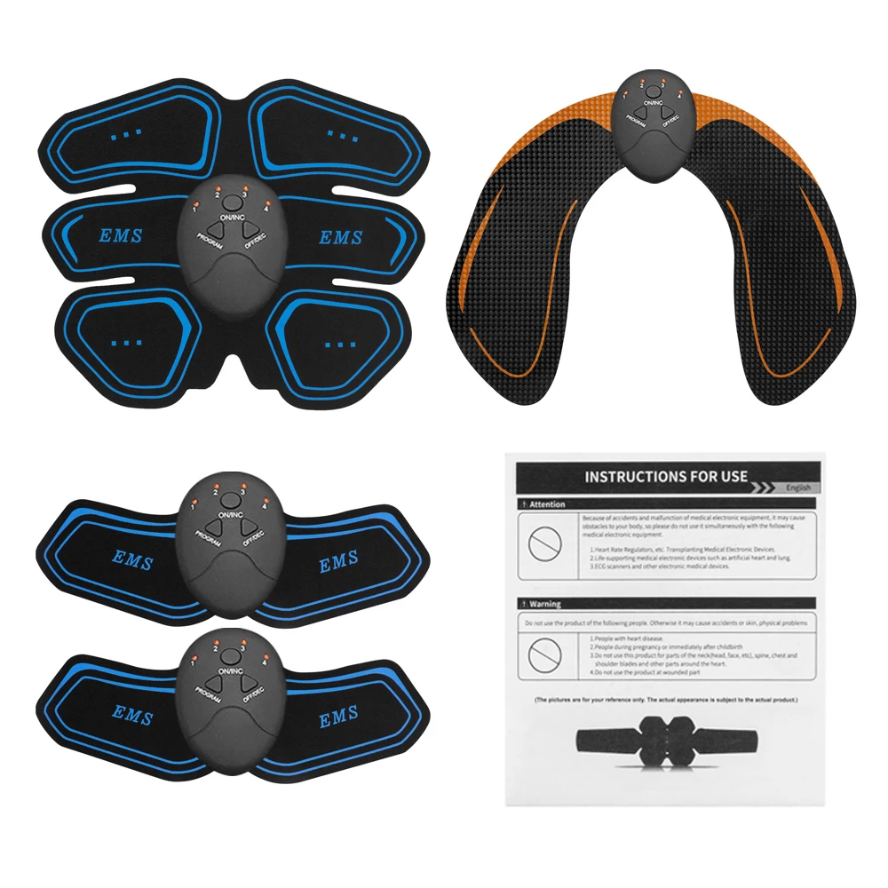Muscle Stimulator USB/Battery Muscle Stimulator EMS Abdominal Hip Trainer LCD Display Toner Abs FitnessTraining Home Gym Weight Loss Body Slimming