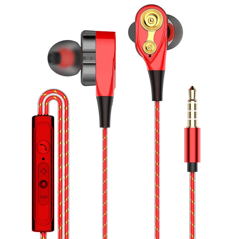 

Sports Earplugs, Universal In-ear Wired Headset, Subwoofer, Suitable for Apple Android Dual System with Microphone