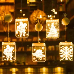 Christmas Decoration Light Led Lantern Holiday Room Cloth 3D Hanging Lamp Bell Snowflake Shape Star Lamp Acrylic Pendant Lights