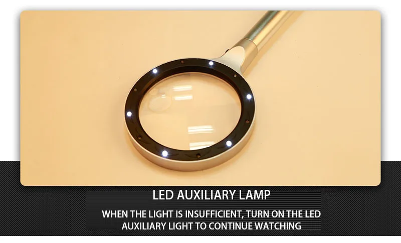 Ручное увеличительное зеркало с лампой оптическая линза 12LED регулировка передач оптический инструмент 8013