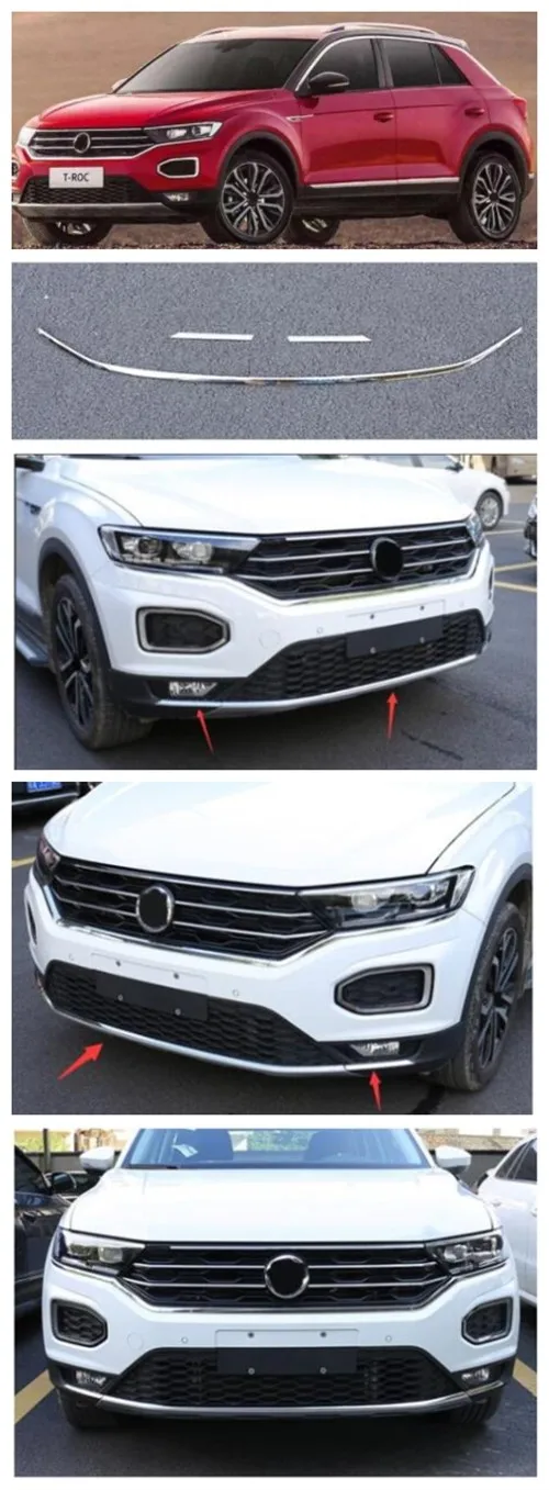 Для Volkswagen t-roc отделка переднего бампера модифицированный передний бампер Антифрикционная отделка из нержавеющей стали