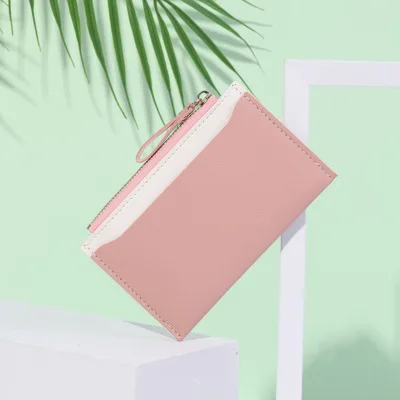 Men and women ID gift card holder PU zipper small coin purse credit card business holder new simple wallet transparent coin