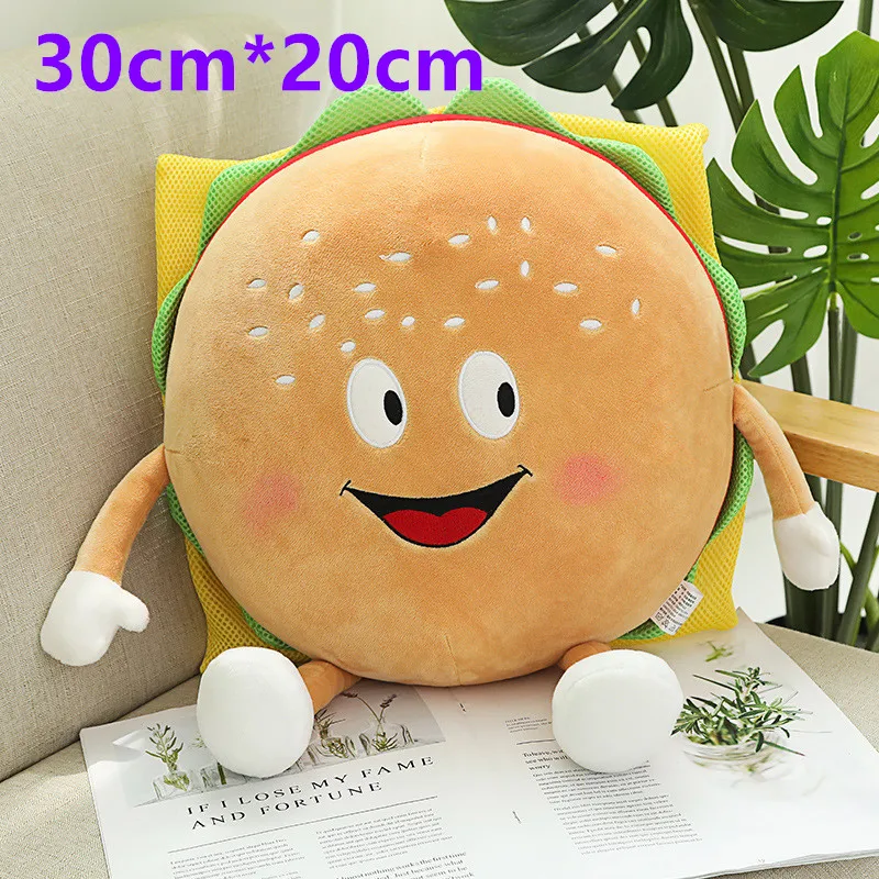 Hamburger Забавная еда плюшевые имитированные мягкие закуски подушки реквизит колбаса пицца, гамбургер чай попкорн хлеб хот-дог куриная нога - Цвет: Hamburger