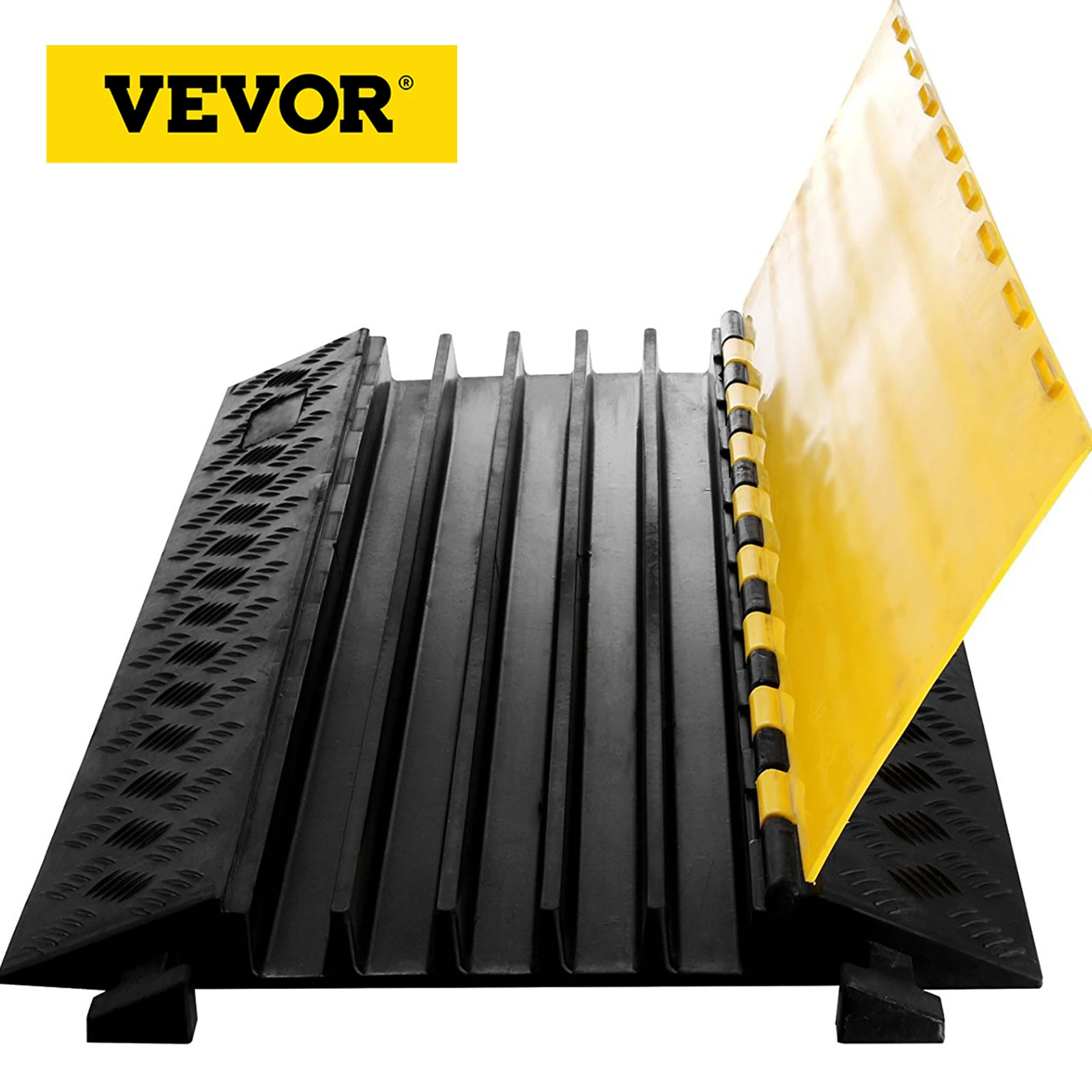 Vevor 5 Channel Cable Protective Wire Cord Ramp Driveway Rubber Traffic
