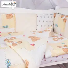 Комплект в кроватку 18 предметов(6+12 подушек-бортиков) AmaroBaby, бязь