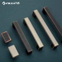 Напрямую от производителя одностворчатая матовая бронзовая ручка для шкафа современный шкаф черный Gura шелковая ручка из цинкового сплава маленькая
