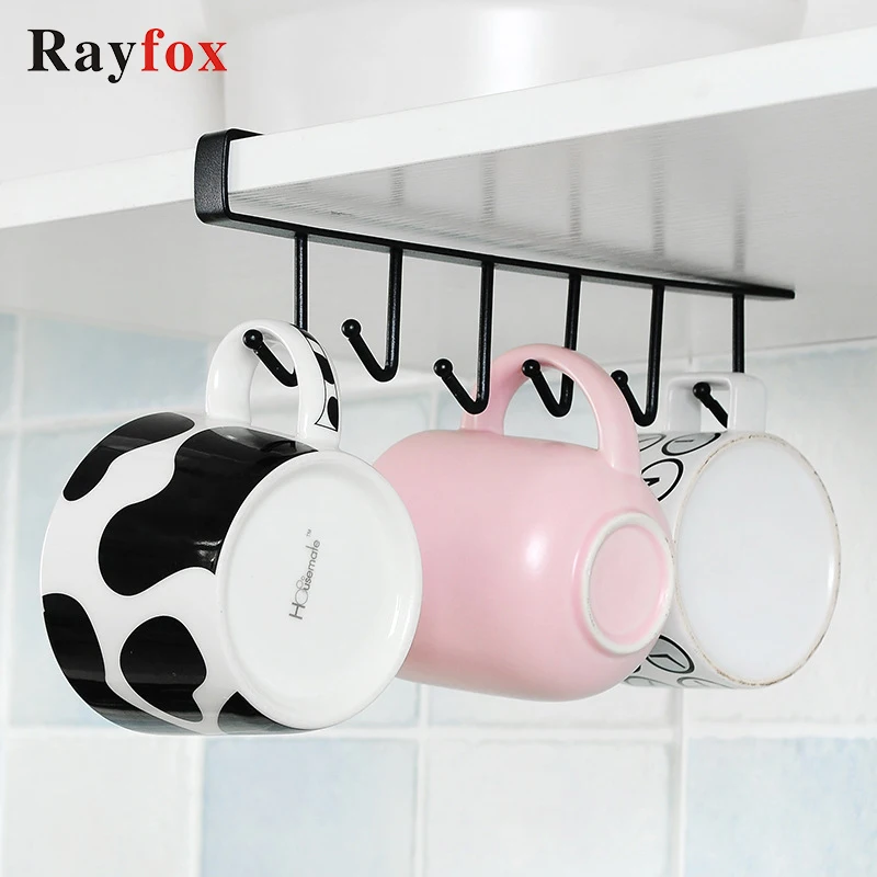 

Kitchen Accessories Rack Storage Glass Mug Holder Cupboard Hanging Towel Cup Drainer Holder Multi-functional Nail-free Iron Hook