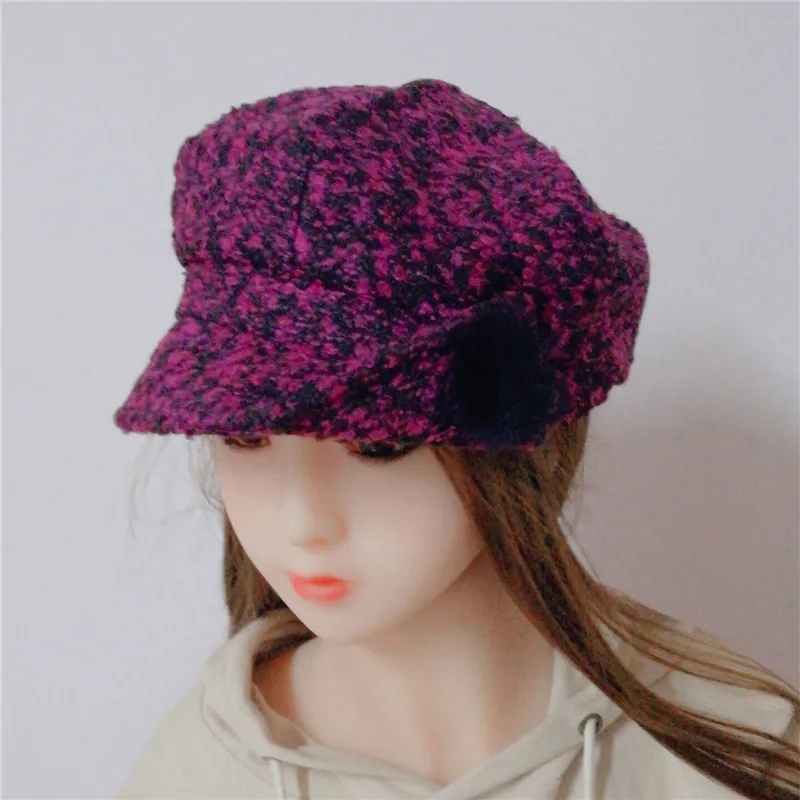 

Auutmn Winter Hats Women Solid Plain Octagonal Newsboy Cap Ladies Casual Wool Hat Winter Beret Women Painter Cap Corduroy Cap
