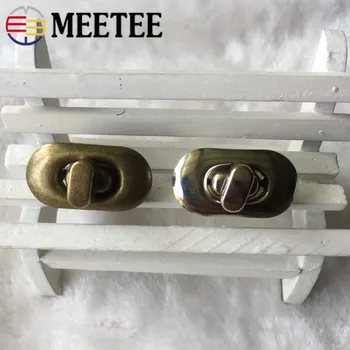 

10pcs Meetee 3.5*1.5cm Metal Twist Lock Buckles Closures for DIY Bags Wallet Locks Click Clasps Luggage Hardware Accessories