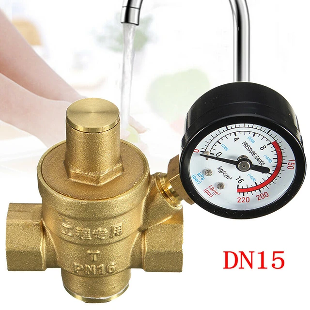 Manomètre de régulateur de pression, vanne de régulation de pression 1/4 po  avec connecteur mâle/femelle vanne de pression réglable pour compresseur