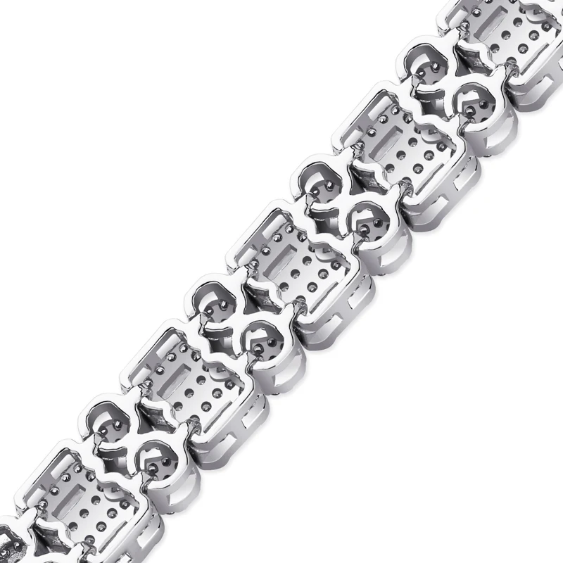 TOPGRILLZ 10 мм двойной ряд циркона круглый квадрат Iced Out золото серебро цвет личности хип хоп Barcelets