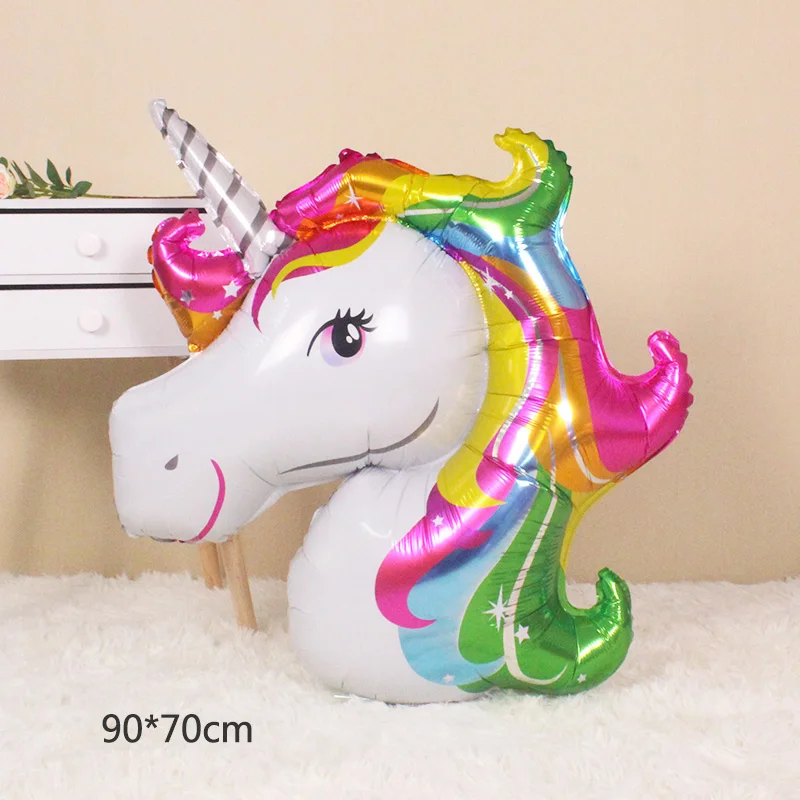 rainbow unicorn 1 шт. большой джунгли Ежик лиса енот воздушные шары мультфильм воздушный шар из фольги в виде животного день рождения для вечеринки в стиле сафари Декор детские игрушки - Цвет: rainbow unicorn
