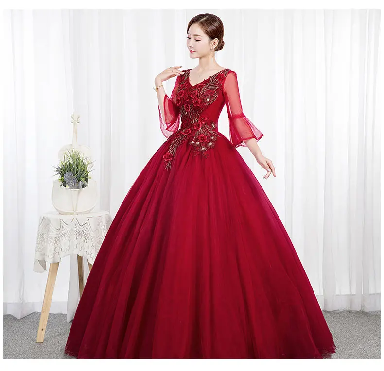 Robe De Soiree Новые Дешевые Бальные элегантные вечерние платья с цветочной вышивкой и v-образным вырезом кружевные вечерние платья для выпускного бала