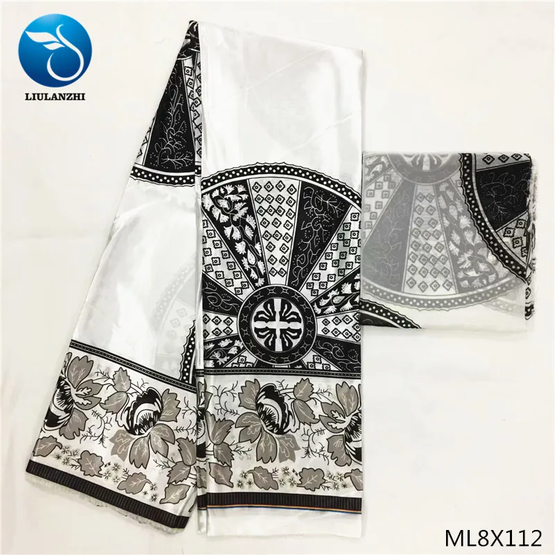 ML8X112 LIULANZHI африканская атласная ткань нигерийская горячая распродажа атласная ткань принты полиэстер атласная ткань для женщин 4+ 2 ярдов ML8X112 - Цвет: ML8X112