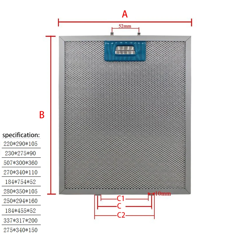 Cooker Hood Mesh Filter (Metal Grease Filter) range hood filter