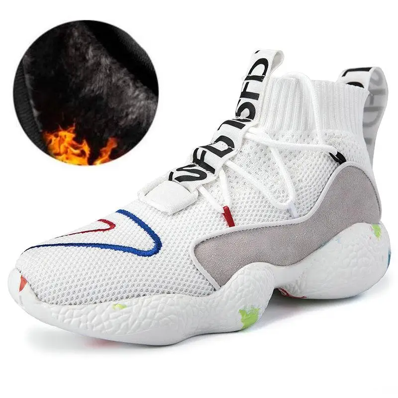 

Autumn Winter Plush High Top Casual Shoes for Men Women Ankle Boots Winter Shoes Women Men Fur Lining Sport Shoes Male Sneakers