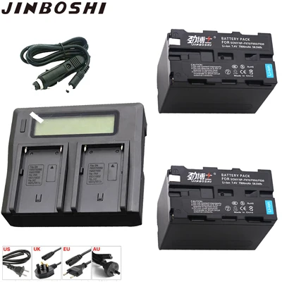 2X B and Charger 4 шт. 7900 мА/ч, NP-F970 NP-F960 NP F960 F970 Камера Батарея+ ЖК-дисплей двух портов для быстрой Зарядное устройство для sony F930 F950 F770 F570 F970 CCD-RV100 - Цвет: 2X B and Charger