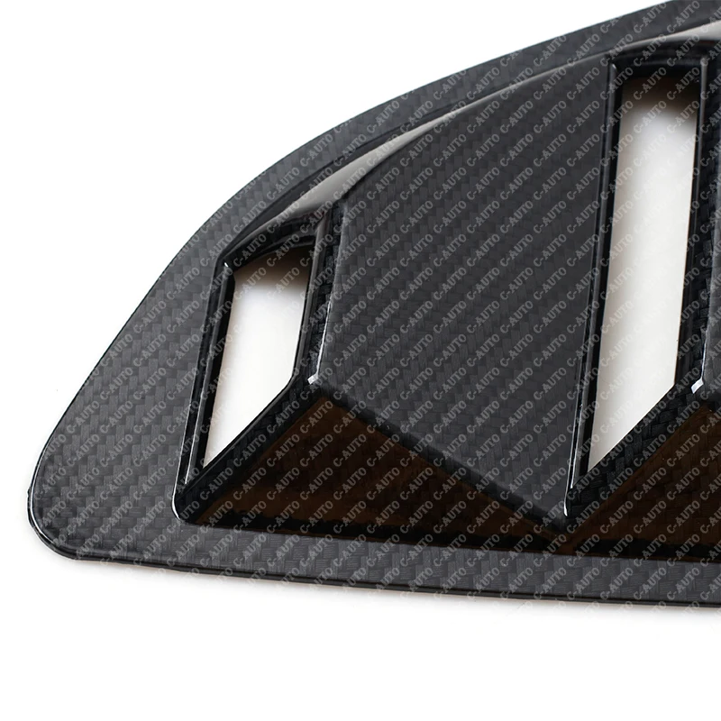 Car Side Window Louver Car Side Window Scoop Five Slot Open Louvers Cover Carbon Fiber Look Style 1/4 Quarter For Ford Mustang 2015 -