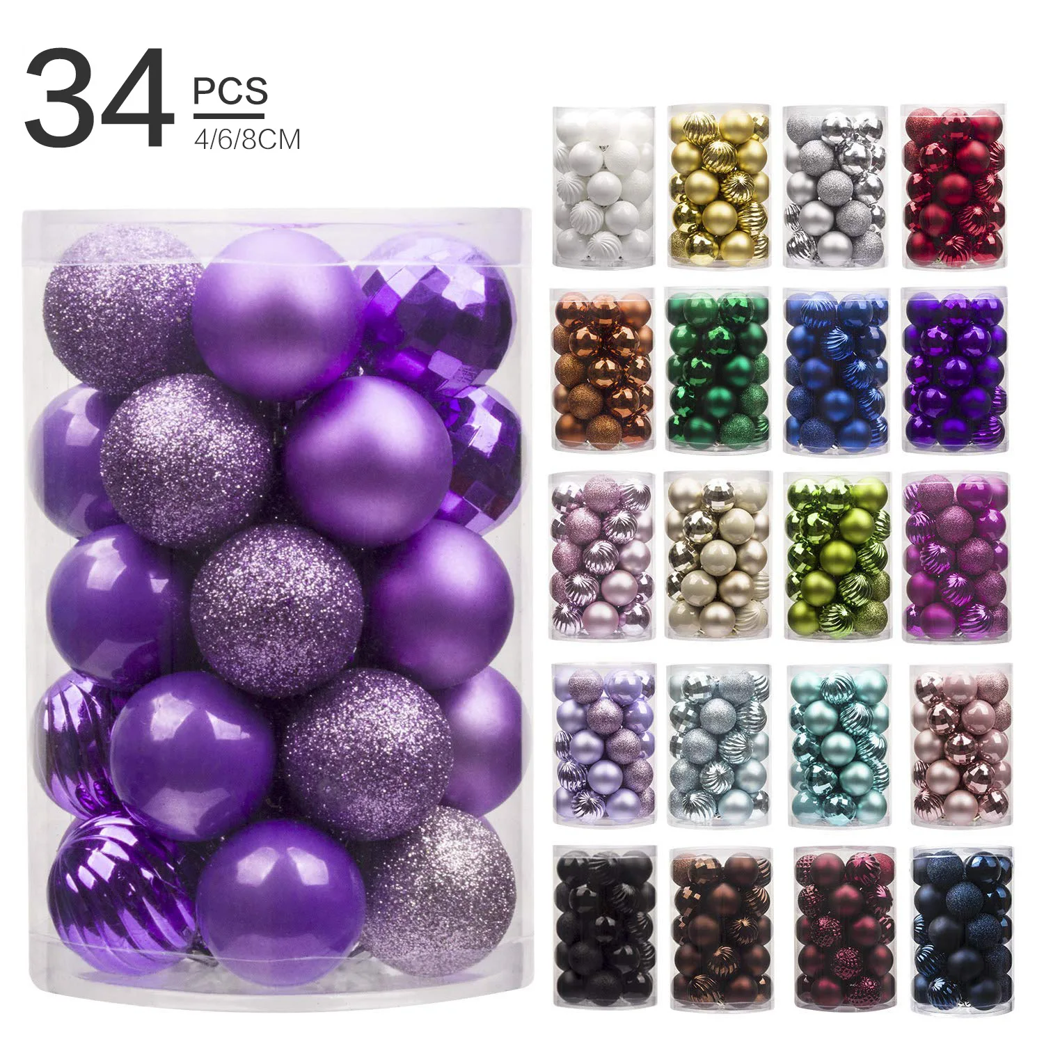 

34 Christmas Ball Suits 8cm Christmas Decoration Christmas Tree Decorative Ball Special-shaped Ball