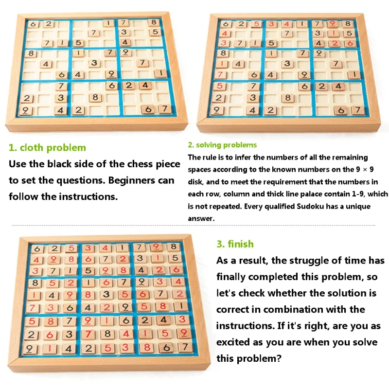Sudoku шахматные цифры от 1 до 9 можно поставить только один раз в любую строчку и проверить интеллектуальные модные Развивающие деревянные игрушки Счастливые игры GifT1