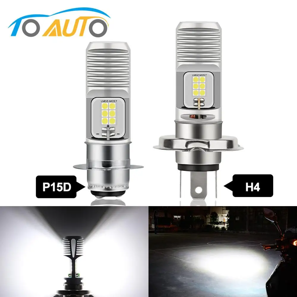 1 шт. H4 P15D мотоциклетная лампа для фар 1200LM дальний/ближний свет 12SMD 3030 чипы