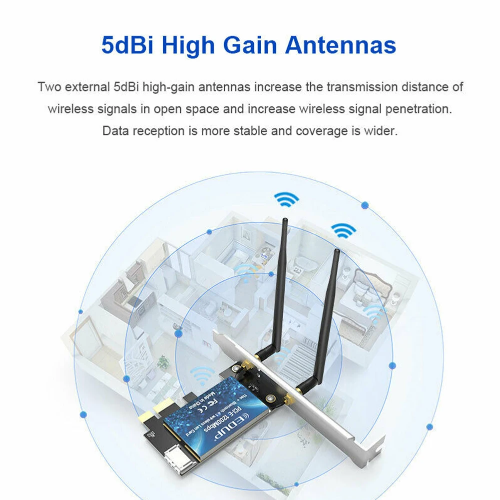Встроенный приемник 600 Мбит/с антеннами PCI Express передатчик Модуль Bluetooth беспроводная карта универсальный высокоскоростной двухдиапазонный