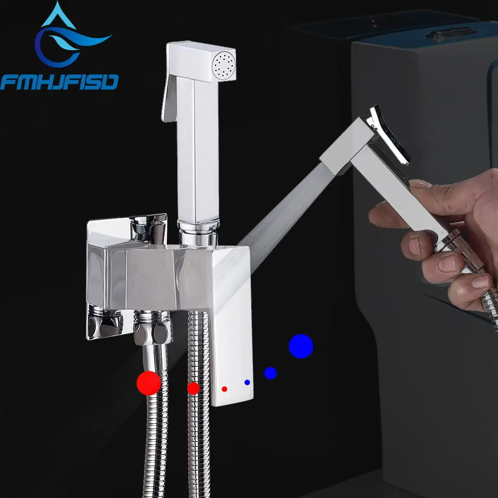 Fmhjfisd Bidet Faucet Brass Shower Tap Washer Mixer Muslim Ducha Higienica Cold Hot Water Mixer